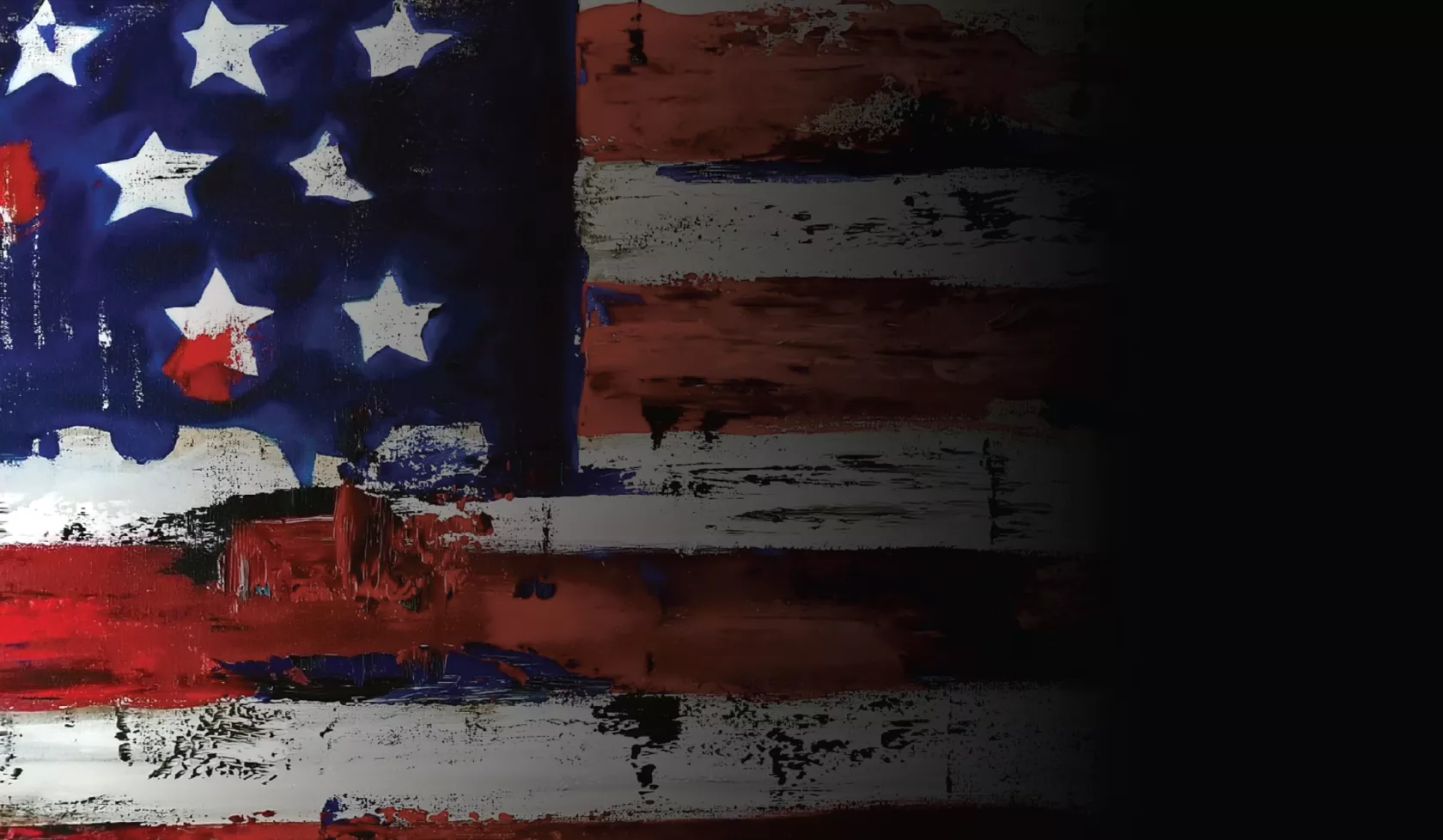 Painted American flag