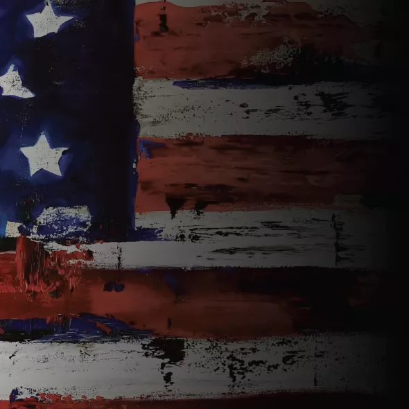 Painted American flag