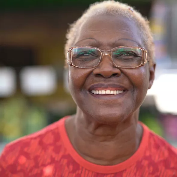 Older Black Female Smiling