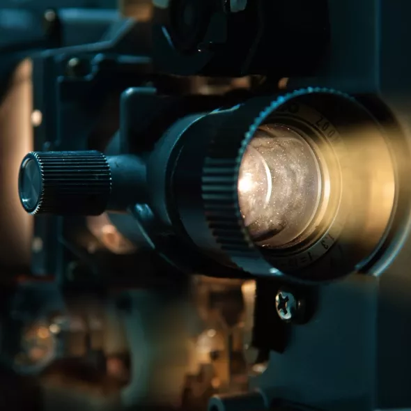 Close-up of Video Camera Lense