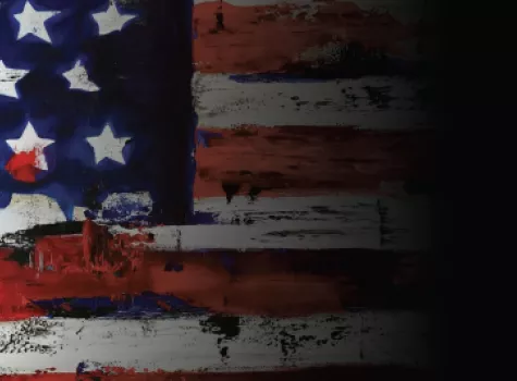 Painted American flag