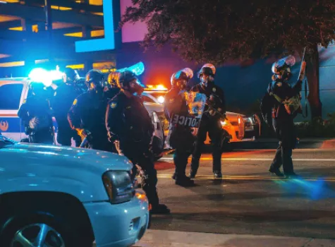 Police in riot gear