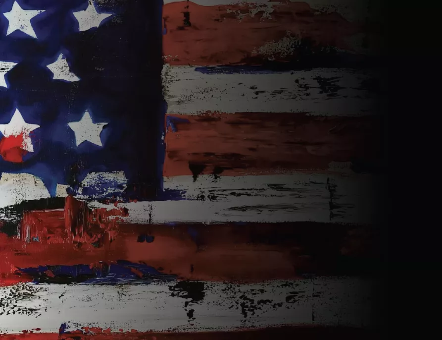 Painted American flag