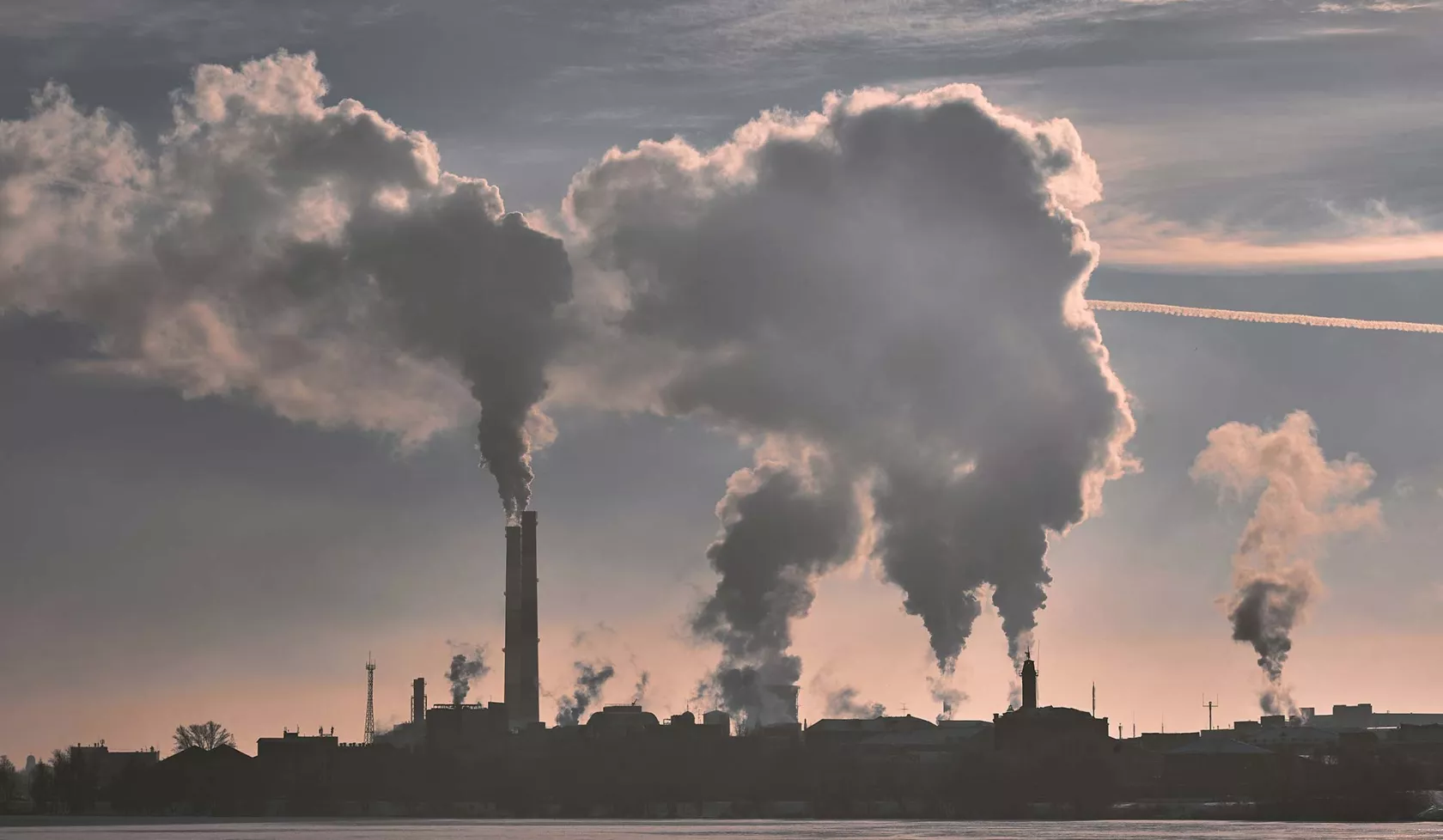 Smoke and pollution coming out of a factory